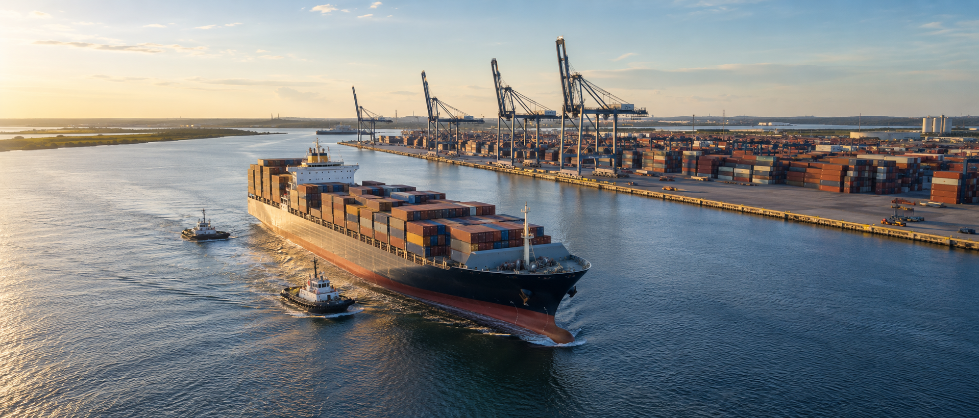 Container port and international logistics operations